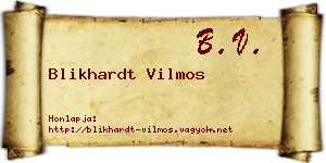 Blikhardt Vilmos névjegykártya